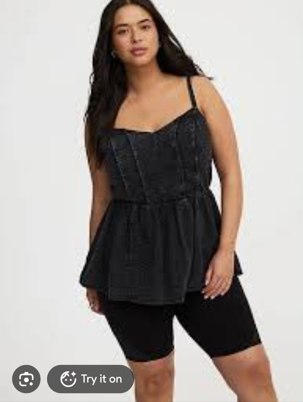 Torrid Black Cotton Babydoll Textured Corset Cami NWT Size 2x